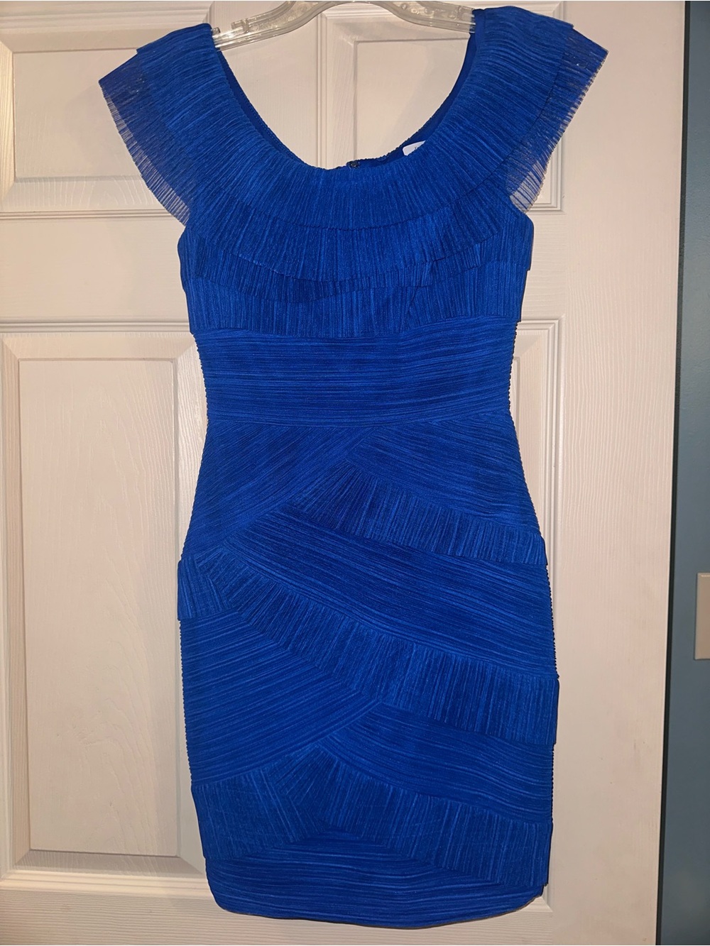 BCBG Royal Blue Pleated Midi Dress